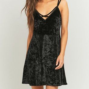 GREY Crushed Velvet Dress - Pins and Needles Urban Outfitters